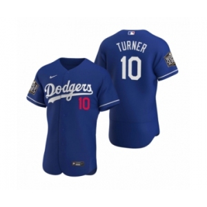 Los Angeles Dodgers #10 Justin Turner Nike Royal 2020 World Series Authentic Jersey