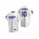 Los Angeles Dodgers #10 Justin Turner White 2020 World Series Replica Jersey