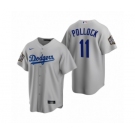 Los Angeles Dodgers #11 A.J. Pollock Gray 2020 World Series Replica Jersey