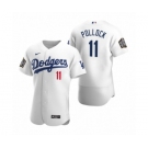 Los Angeles Dodgers #11 A.J. Pollock Nike White 2020 World Series Authentic Jersey