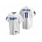 Los Angeles Dodgers #11 A.J. Pollock White 2020 World Series Replica Jersey