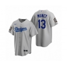 Los Angeles Dodgers #13 Max Muncy Gray 2020 World Series Replica Jersey