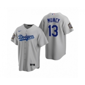 Los Angeles Dodgers #13 Max Muncy Gray 2020 World Series Replica Jersey