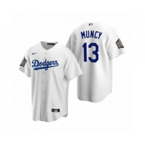 Los Angeles Dodgers #13 Max Muncy White 2020 World Series Replica Jersey