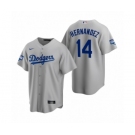 Los Angeles Dodgers #14 Enrique Hernandez Gray 2020 World Series Champions Replica Jersey