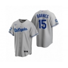 Los Angeles Dodgers #15 Austin Barnes Gray 2020 World Series Champions Replica Jerseys