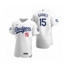 Los Angeles Dodgers #15 Austin Barnes White 2020 World Series Champions Authentic Jersey