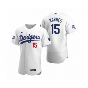 Los Angeles Dodgers #15 Austin Barnes White 2020 World Series Champions Authentic Jersey