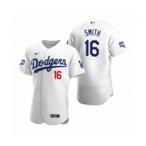 Los Angeles Dodgers #16 Will Smith White 2020 World Series Champions Authentic Jersey