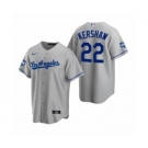 Los Angeles Dodgers #22 Clayton Kershaw Gray 2020 World Series Champions Road Replica Jersey