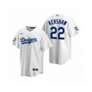 Los Angeles Dodgers #22 Clayton Kershaw White 2020 World Series Champions Replica Jersey