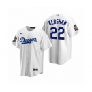 Los Angeles Dodgers #22 Clayton Kershaw White 2020 World Series Replica Jersey