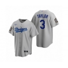 Los Angeles Dodgers #3 Chris Taylor Gray 2020 World Series Replica Jersey