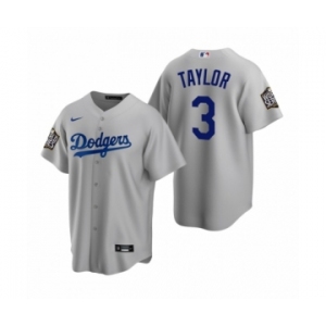 Los Angeles Dodgers #3 Chris Taylor Gray 2020 World Series Replica Jersey