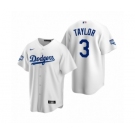 Los Angeles Dodgers #3 Chris Taylor White 2020 World Series Champions Replica Jersey