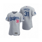 Los Angeles Dodgers #31 Mike Piazza Gray 2020 World Series Champions Authentic Jersey