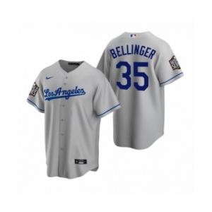 Los Angeles Dodgers #35 Cody Bellinger Gray 2020 World Series Replica Road Jersey