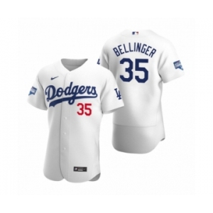 Los Angeles Dodgers #35 Cody Bellinger White 2020 World Series Champions Authentic Jersey