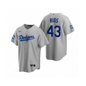 Los Angeles Dodgers #43 Edwin Rios Gray 2020 World Series Champions Replica Jersey