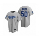 Los Angeles Dodgers #50 Mookie Betts Gray 2020 World Series Champions Replica Jersey