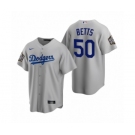 Los Angeles Dodgers #50 Mookie Betts Gray 2020 World Series Replica Jersey