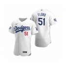 Los Angeles Dodgers #51 Dylan Floro White 2020 World Series Champions Authentic Jersey