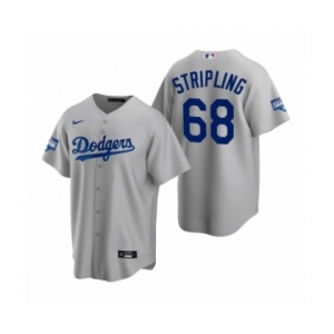 Los Angeles Dodgers #68 Ross Stripling Gray 2020 World Series Champions Replica Jersey