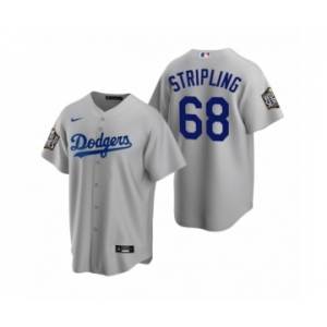 Los Angeles Dodgers #68 Ross Stripling Gray 2020 World Series Replica Jersey