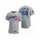 Los Angeles Dodgers #68 Ross Stripling Nike Gray 2020 World Series Authentic Road Jersey