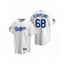 Los Angeles Dodgers #68 Ross Stripling White 2020 World Series Champions Replica Jersey