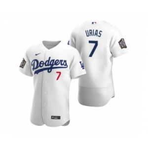 Los Angeles Dodgers #7 Julio Urias Nike White 2020 World Series Authentic Jersey