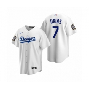 Los Angeles Dodgers #7 Julio Urias White 2020 World Series Replica Jersey