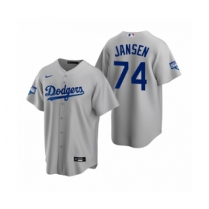 Los Angeles Dodgers #74 Kenley Jansen Gray 2020 World Series Champions Replica Jersey