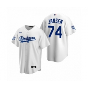 Los Angeles Dodgers #74 Kenley Jansen White 2020 World Series Champions Replica Jersey