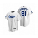 Los Angeles Dodgers #81 Victor Gonzalez White 2020 World Series Champions Replica Jersey