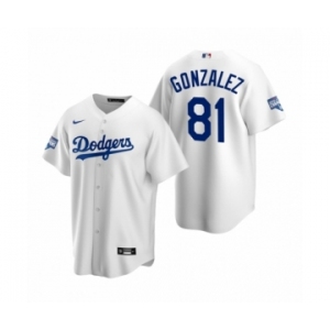 Los Angeles Dodgers #81 Victor Gonzalez White 2020 World Series Champions Replica Jersey