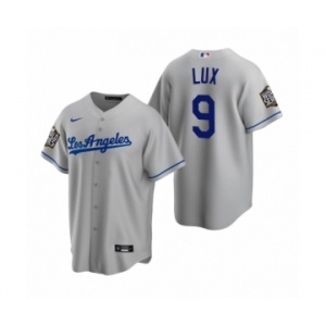 Los Angeles Dodgers #9 Gavin Lux Gray 2020 World Series Replica Jersey