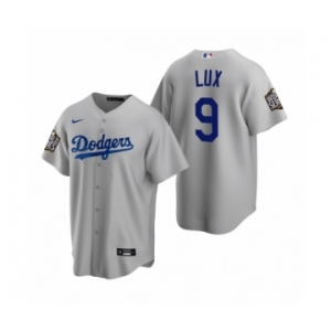 Los Angeles Dodgers #9 Gavin Lux Gray 2020 World Series Replica Jerseys