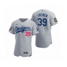 Men's Los Angeles Dodgers #39 Blake Treinen Nike Gray 2020 World Series Authentic Jersey