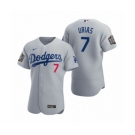 Men's Los Angeles Dodgers #7 Julio Urias Nike Gray 2020 World Series Authentic Jersey