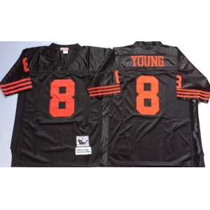 Men's Nike San Francisco 49ers #8 Steve Young Black Throwback jerseys