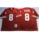 Men's Nike San Francisco 49ers #8 Steve Young Red Throwback jerseys