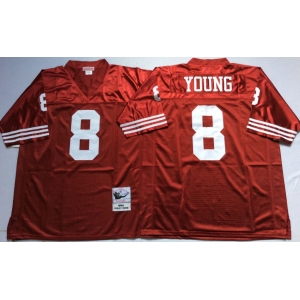 Men's Nike San Francisco 49ers #8 Steve Young Red Throwback jerseys