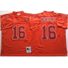 Men's San Francisco 49ers #16 Joe Montana Red（Red number)Throwback jerseys