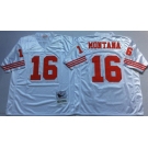 Men's San Francisco 49ers #16 Joe Montana White Throwback jerseys