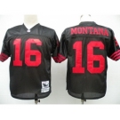 San Francisco 49ers #16 Joe Montana Black Throwback Jersey