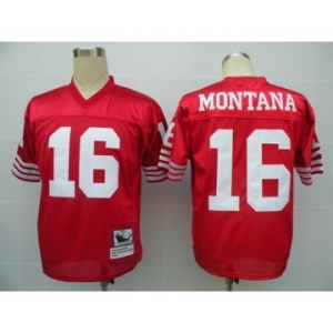 San Francisco 49ers #16 Joe Montana Red Throwback Jersey