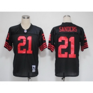 San Francisco 49ers #21 Deion Sanders Black Throwback Jersey