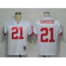 San Francisco 49ers #21 Deion Sanders White Throwback Jersey