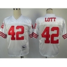 San Francisco 49ers #42 Ronnie Lott White Throwback Jersey